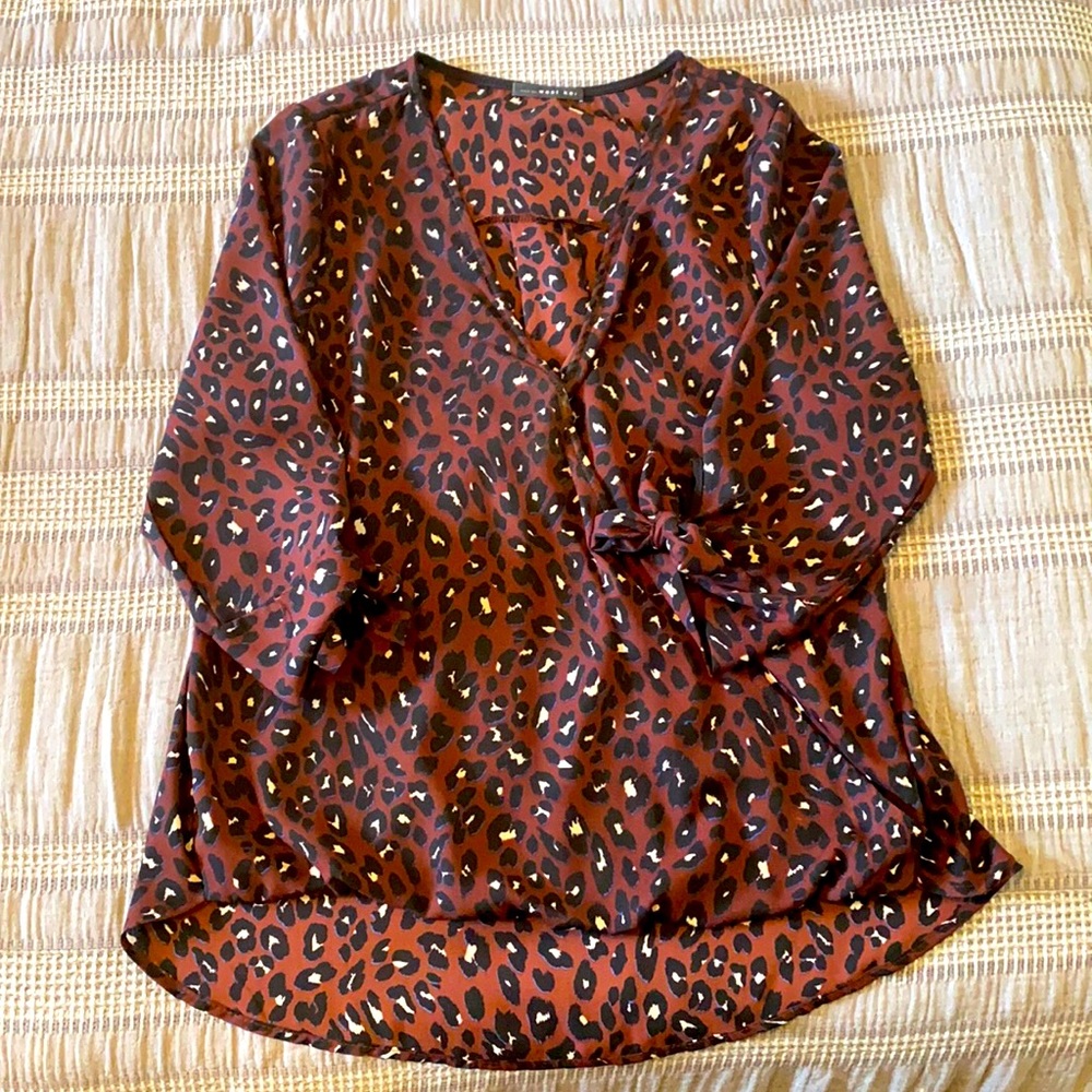 Maroon hi-lo blouse